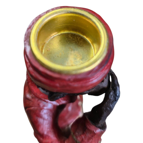 Vtg 2 Pc Speak No Evil Bell Hop Carnival Butler Monkeys Candle Holders 8” - Picture 10 of 13